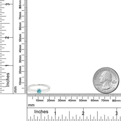 0.2カラット  天然 スイスブルートパーズ リング 指輪   10金 ホワイトゴールド K10  11月 誕生石