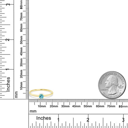 0.2カラット  天然 スイスブルートパーズ リング 指輪   10金 イエローゴールド K10  11月 誕生石