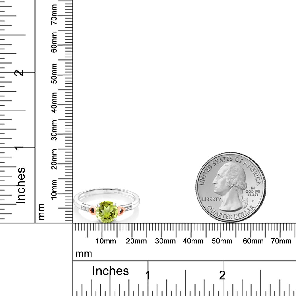 1.35カラット 天然石 ペリドット リング 指輪 天然 ダイヤモンド シルバー925 ＆10金 ピンクゴールド K10 8月 誕生石