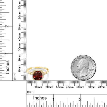 2.74カラット 天然 ガーネット リング 指輪 天然 ダイヤモンド 10金 イエローゴールド K10 1月 誕生石