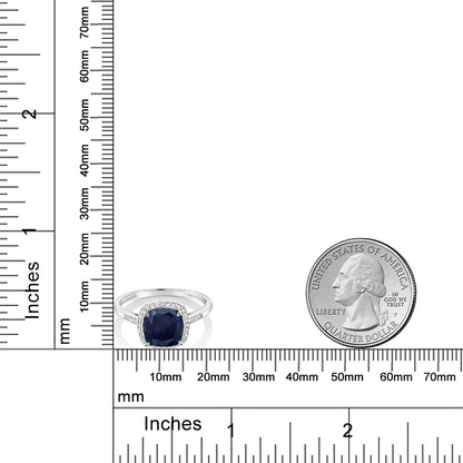 3.07カラット  天然 サファイア リング 指輪  天然 ダイヤモンド 10金 ホワイトゴールド K10  9月 誕生石