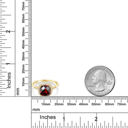 2.75カラット 天然 ガーネット リング 指輪 天然 ダイヤモンド 10金 イエローゴールド K10 1月 誕生石
