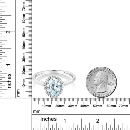 1.1カラット  天然 アクアマリン リング 指輪  天然 ダイヤモンド 10金 ホワイトゴールド K10  3月 誕生石