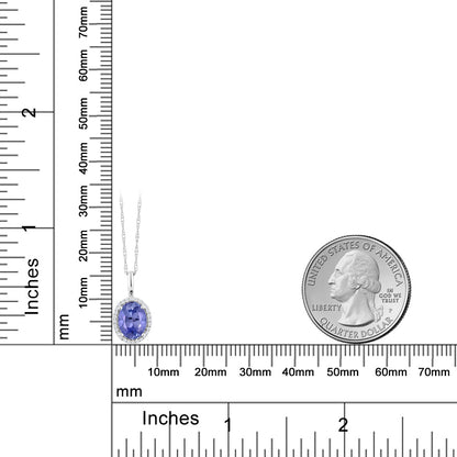 1.16カラット  天然石 タンザナイト ネックレス  天然 ダイヤモンド 10金 ホワイトゴールド K10  12月 誕生石