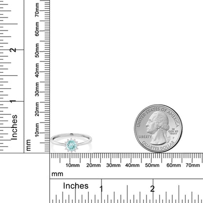 0.5カラット 天然 スカイブルートパーズ リング 指輪 天然 ダイヤモンド 10金 ホワイトゴールド K10 11月 誕生石