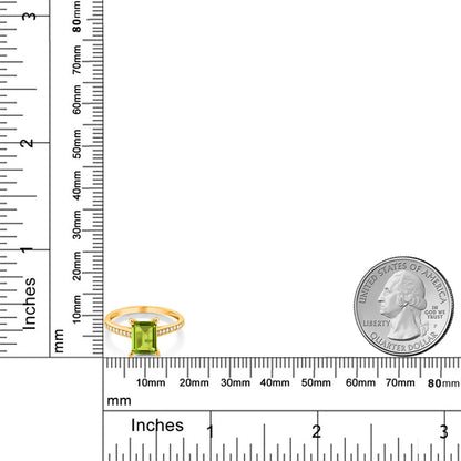 1.73カラット 天然石 ペリドット リング 指輪 天然 ダイヤモンド 10金 イエローゴールド K10 8月 誕生石