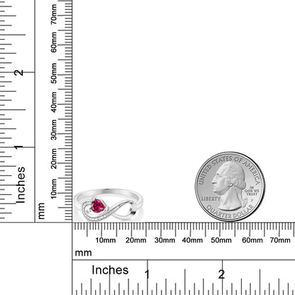 0.31カラット  シンセティック ルビー リング 指輪  天然 ダイヤモンド 10金 ホワイトゴールド K10  7月 誕生石