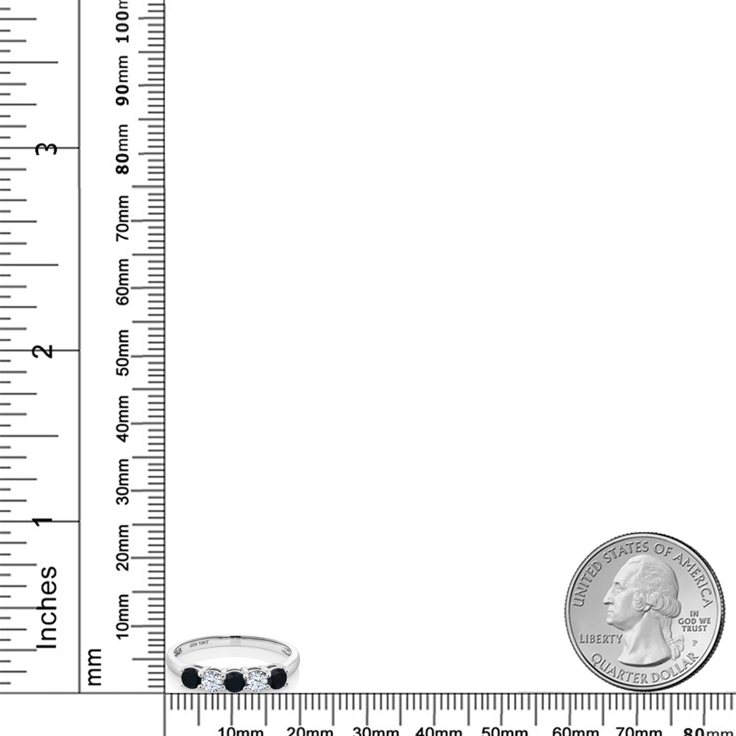0.52カラット  天然 オニキス リング 指輪   10金 ホワイトゴールド K10  8月 誕生石