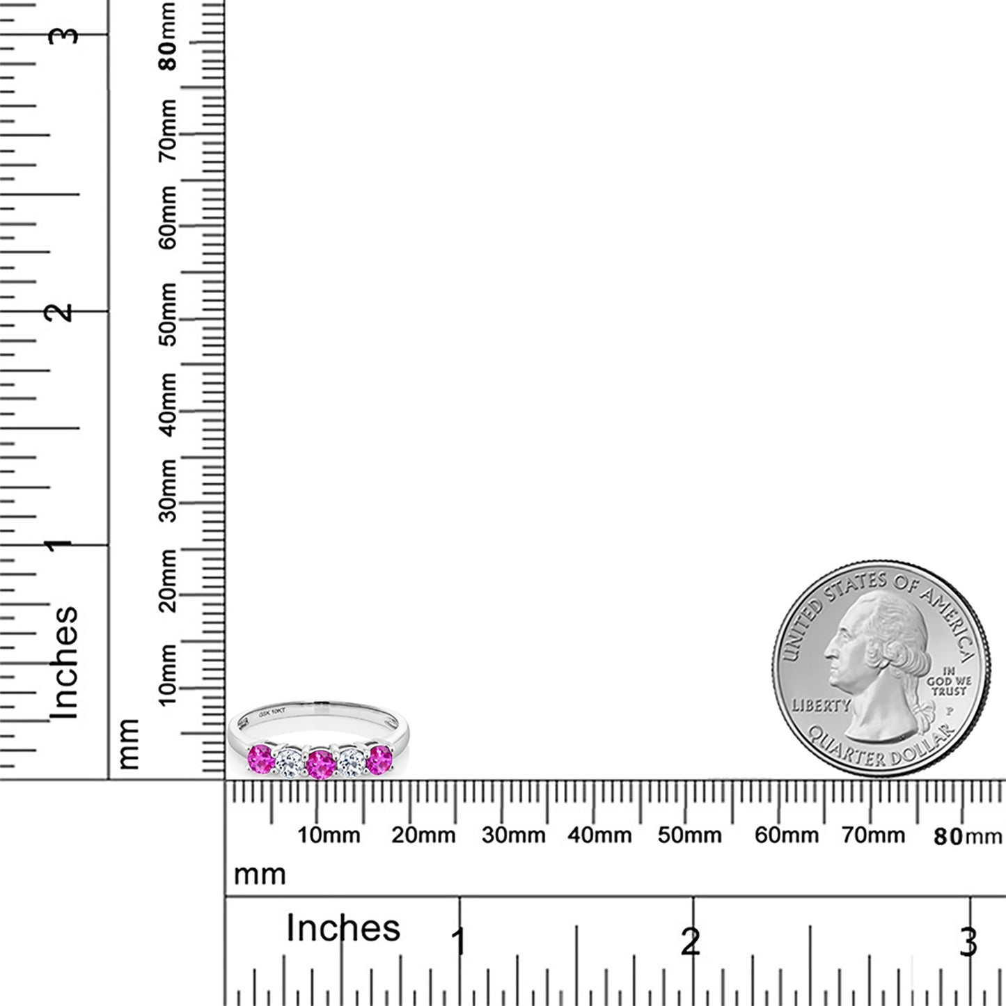 0.67カラット  ピンクサファイア リング 指輪  天然 トパーズ 10金 ホワイトゴールド K10  9月 誕生石