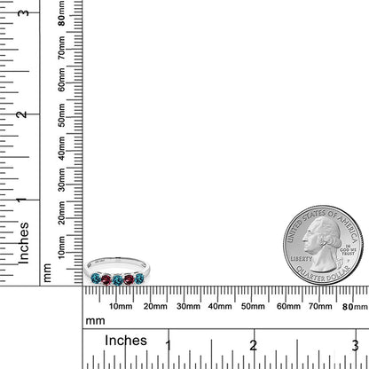 0.63カラット  天然 ロンドンブルートパーズ リング 指輪  天然 ロードライトガーネット 10金 ホワイトゴールド K10  11月 誕生石