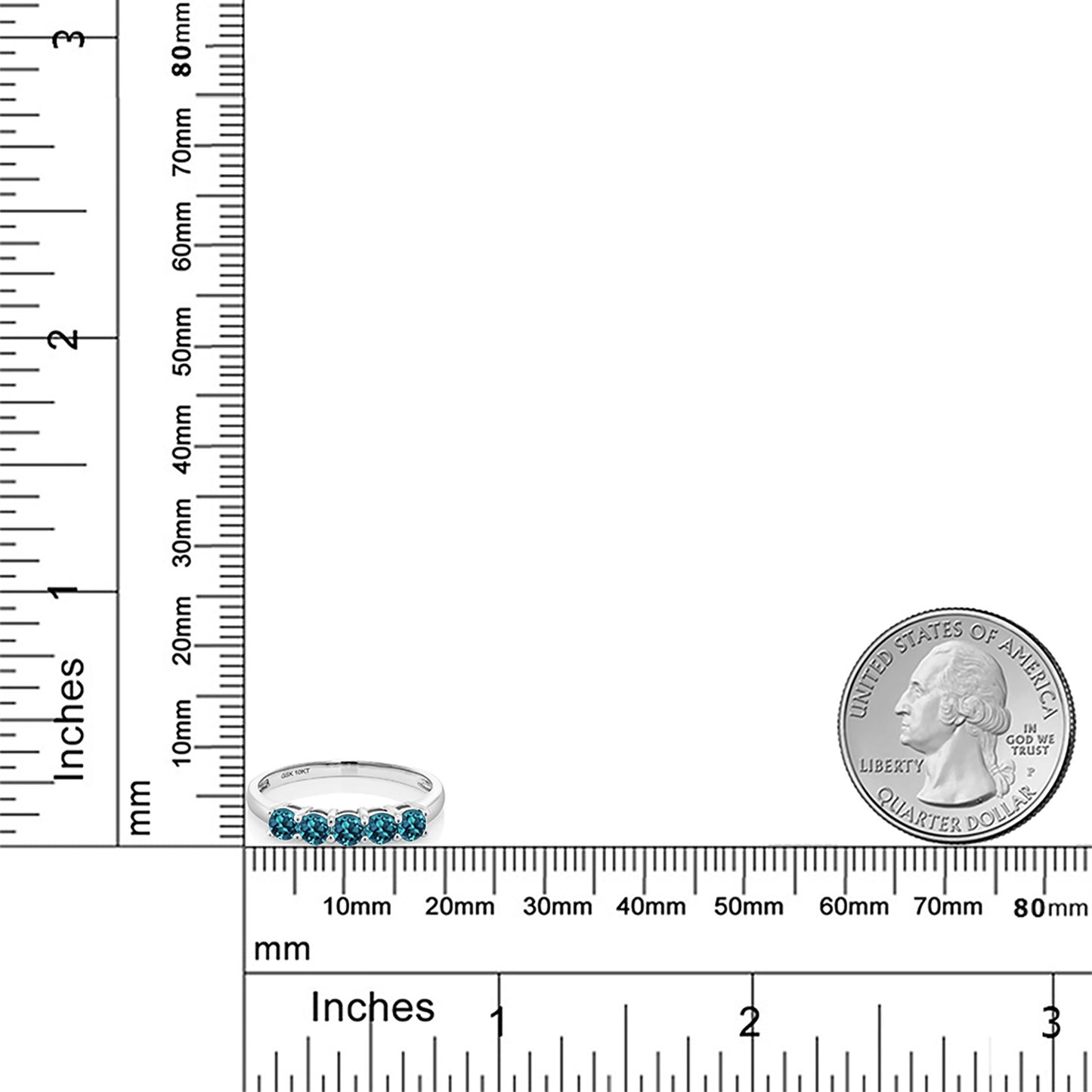 0.65カラット  天然 ロンドンブルートパーズ リング 指輪   10金 ホワイトゴールド K10  11月 誕生石