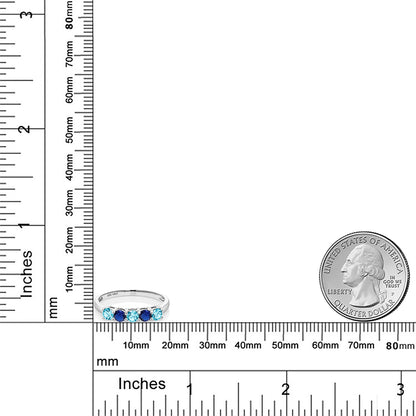 0.71カラット 天然 スイスブルートパーズ リング 指輪 シンセティック サファイア 10金 ホワイトゴールド K10 11月 誕生石