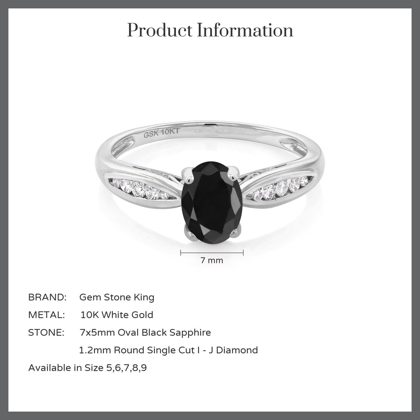 1.14カラット  天然 ブラックサファイア リング 指輪  天然 ダイヤモンド 10金 ホワイトゴールド K10  9月 誕生石