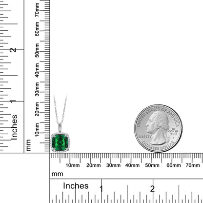 0.85カラット ナノエメラルド ネックレス 天然 ダイヤモンド 10金 ホワイトゴールド K10 5月 誕生石