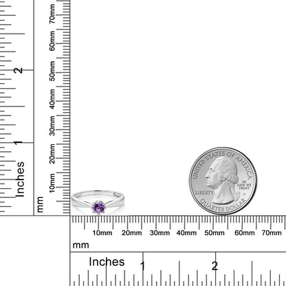 0.15カラット  天然 アメジスト リング 指輪   18金 ホワイトゴールド K18  2月 誕生石