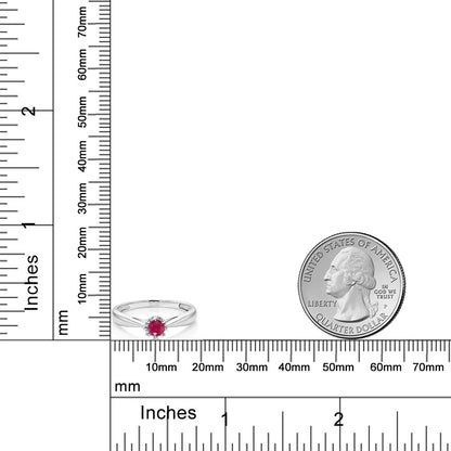 0.22カラット  天然 ルビー リング 指輪   18金 ホワイトゴールド K18  7月 誕生石