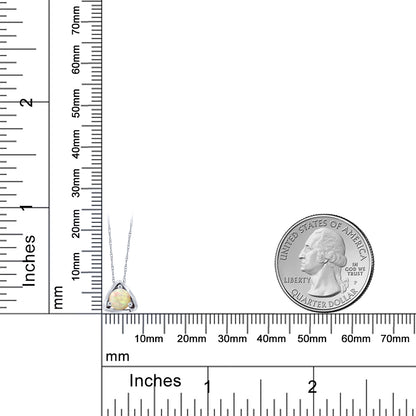 0.3カラット  天然 エチオピアンオパール ネックレス   10金 ホワイトゴールド K10  10月 誕生石