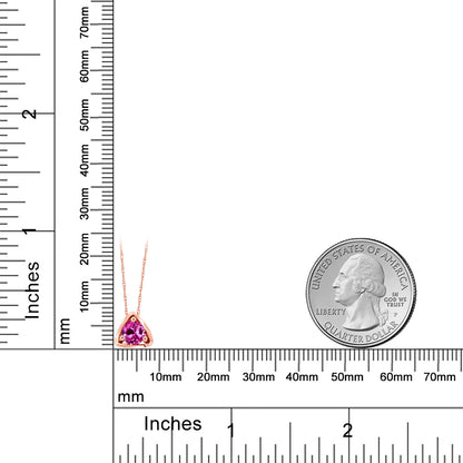 0.55カラット  シンセティック ピンクサファイア ネックレス   10金 ピンクゴールド K10  9月 誕生石