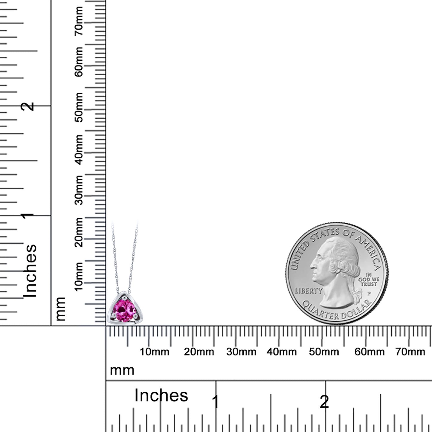 0.55カラット  シンセティック ピンクサファイア ネックレス   10金 ホワイトゴールド K10  9月 誕生石