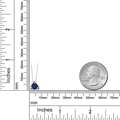 0.6カラット 天然 サファイア ネックレス 10金 ホワイトゴールド K10 9月 誕生石