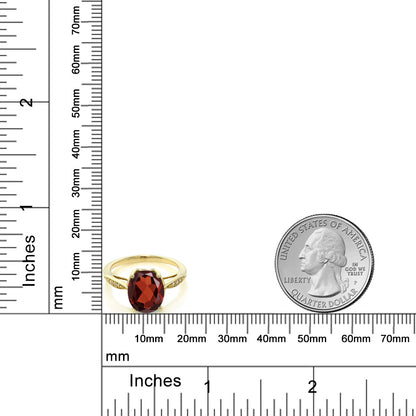 2.54カラット 天然 ガーネット リング 指輪 天然 ダイヤモンド 14金 イエローゴールド K14 1月 誕生石