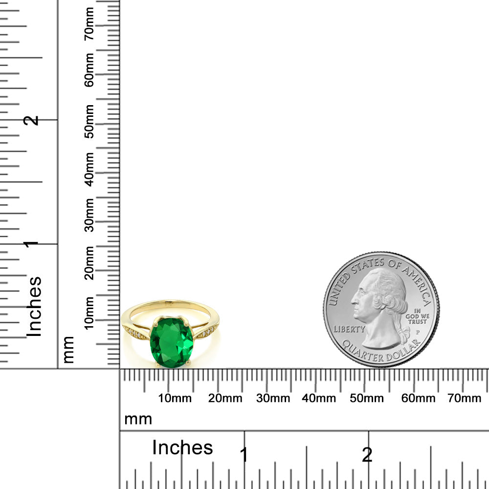 2.24カラット  ナノエメラルド リング 指輪  天然 ダイヤモンド 14金 イエローゴールド K14  5月 誕生石