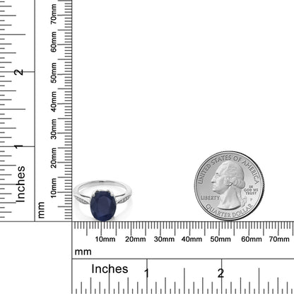 3.04カラット  天然 サファイア リング 指輪  天然 ダイヤモンド 14金 ホワイトゴールド K14  9月 誕生石
