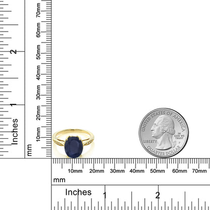 3.04カラット  天然 サファイア リング 指輪  天然 ダイヤモンド 14金 イエローゴールド K14  9月 誕生石