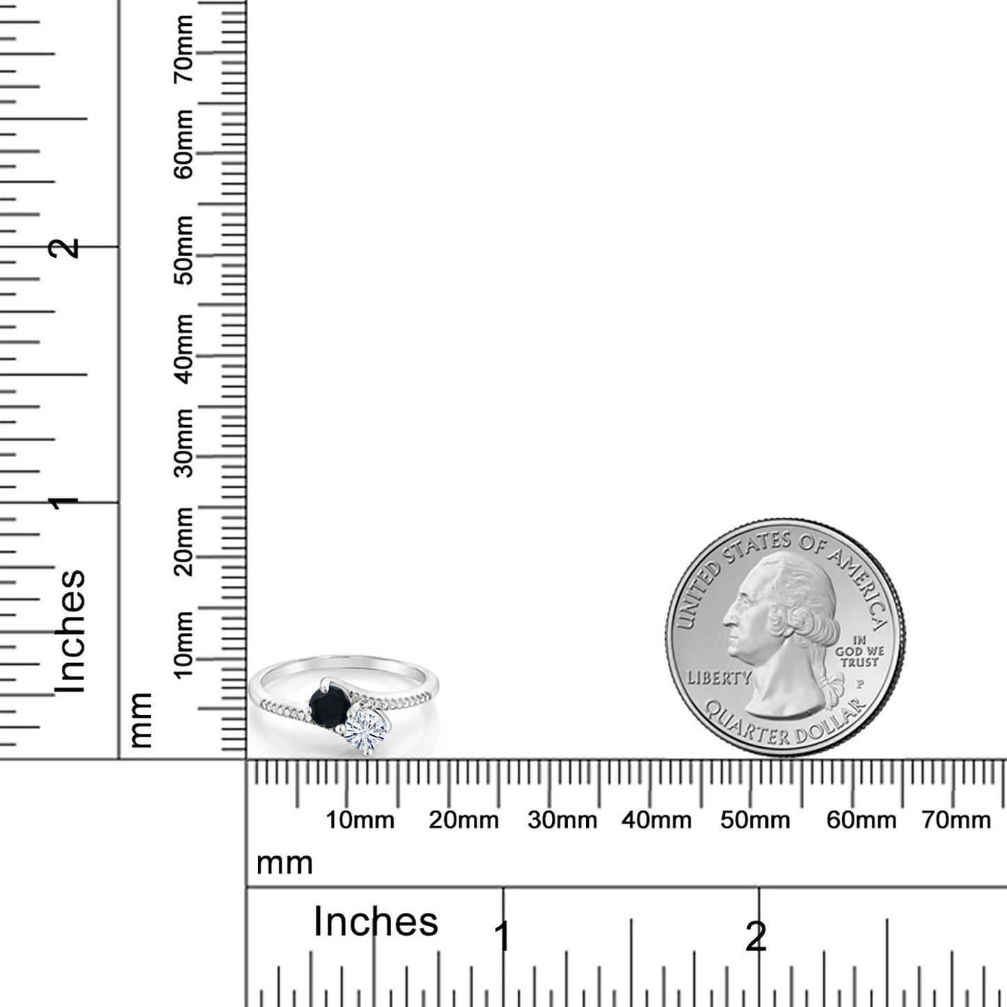 0.62カラット  天然 オニキス リング 指輪  モアサナイト 10金 ホワイトゴールド K10  8月 誕生石