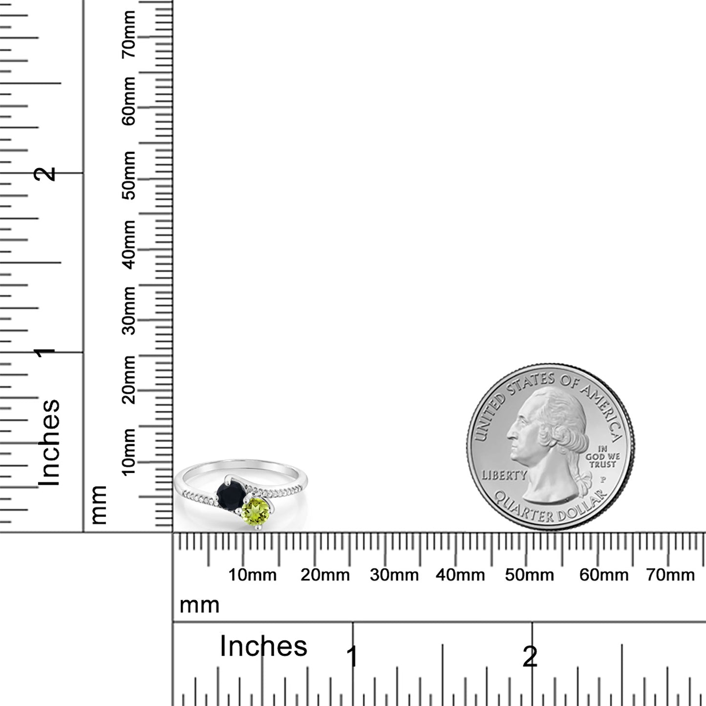 0.69カラット  天然 オニキス リング 指輪  天然石 ペリドット 10金 ホワイトゴールド K10  8月 誕生石
