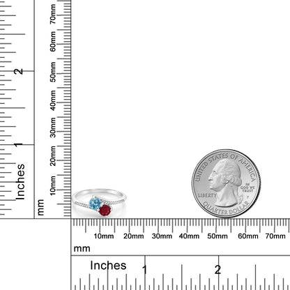 0.8カラット  天然 スイスブルートパーズ リング 指輪  天然 ルビー 10金 ホワイトゴールド K10  11月 誕生石