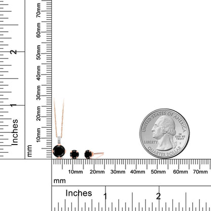 1.59カラット 天然 ブラックダイヤモンド ネックレス ピアス セット 10金 ツートンゴールド K10