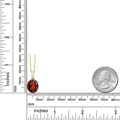 5.62カラット 天然 ガーネット ネックレス 天然 ダイヤモンド 10金 イエローゴールド K10 1月 誕生石