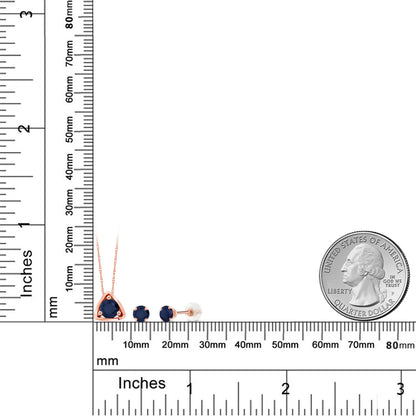 1.3カラット 天然 サファイア ネックレス ピアス セット 10金 ピンクゴールド K10 9月 誕生石