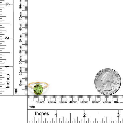 2.92カラット  天然石 ペリドット リング 指輪  天然 ダイヤモンド 10金 イエローゴールド K10  8月 誕生石