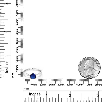 0.75カラット シンセティック サファイア リング 指輪 10金 ホワイトゴールド K10 9月 誕生石