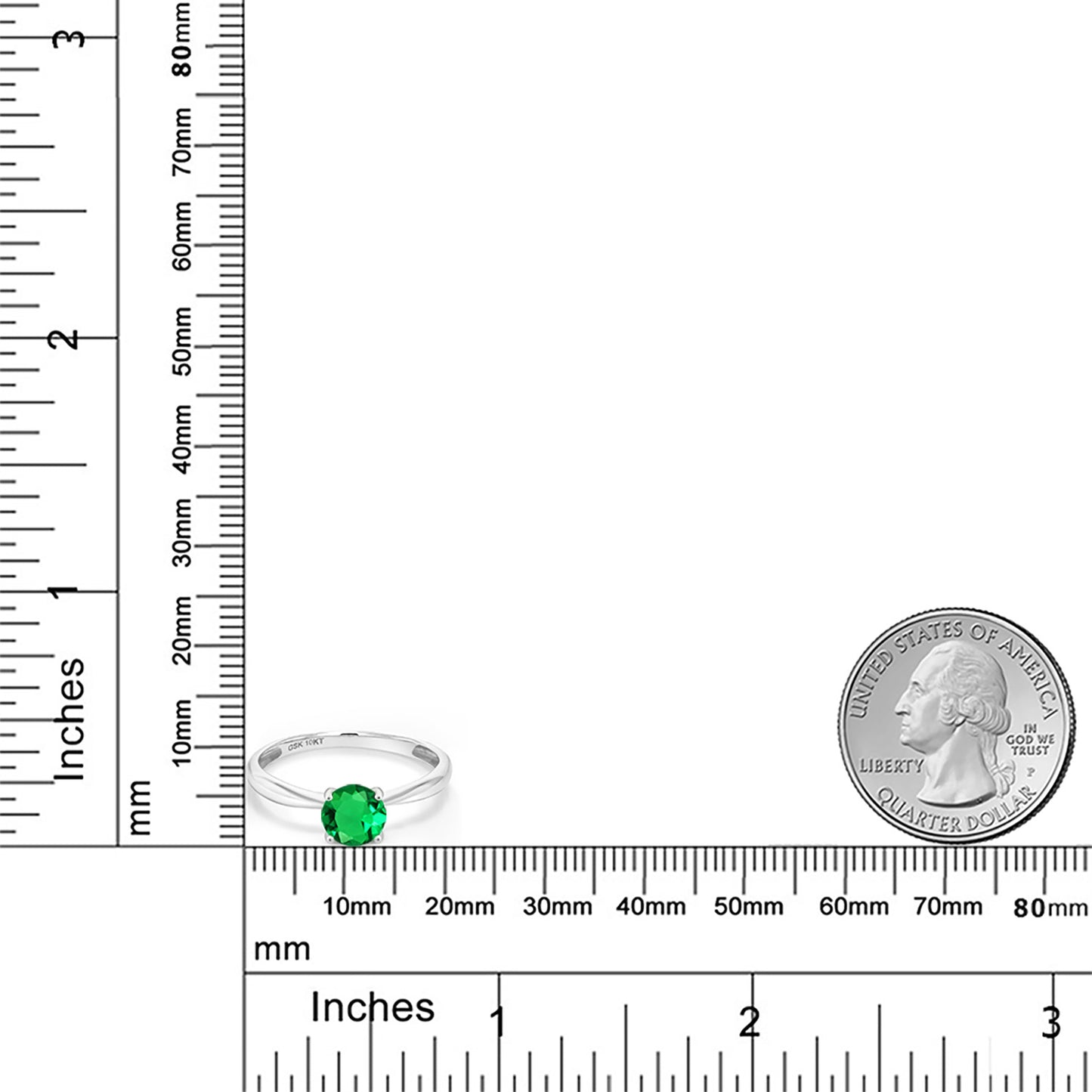 0.77カラット  ナノエメラルド リング 指輪   10金 ホワイトゴールド K10  5月 誕生石