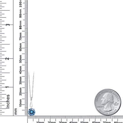 1カラット ブルー モアサナイト ネックレス 10金 ホワイトゴールド K10