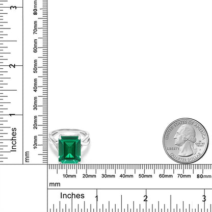 6.5カラット ナノエメラルド リング 指輪 10金 ホワイトゴールド K10 5月 誕生石