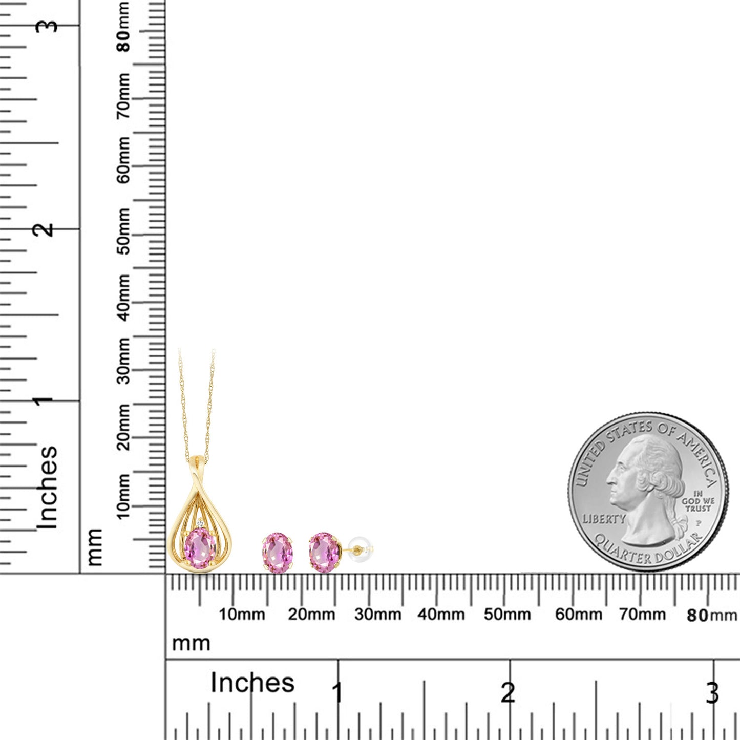 1.81カラット 天然 ピンクサファイア ネックレス ピアス セット 天然 ダイヤモンド 10金 イエローゴールド K10 9月 誕生石