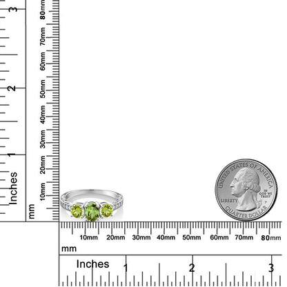 2.04カラット 天然石 ペリドット リング 指輪 10金 ホワイトゴールド K10 8月 誕生石