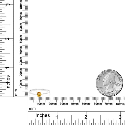 0.26カラット  天然 シトリン リング 指輪   10金 ホワイトゴールド K10  11月 誕生石