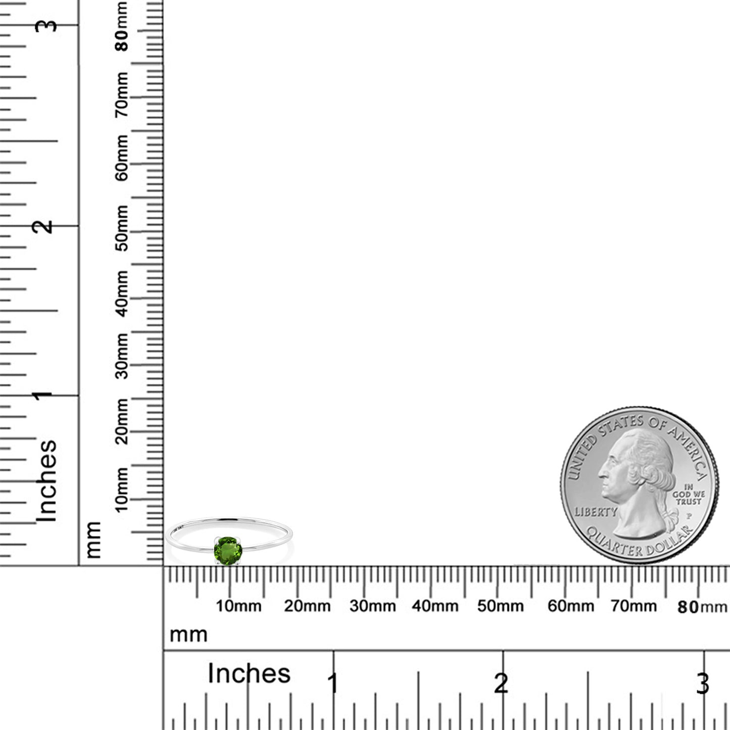 0.25カラット  天然 グリーントルマリン リング 指輪   10金 ホワイトゴールド K10  10月 誕生石