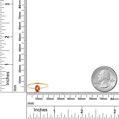 0.55カラット  天然 オレンジサファイア リング 指輪   10金 イエローゴールド K10  9月 誕生石