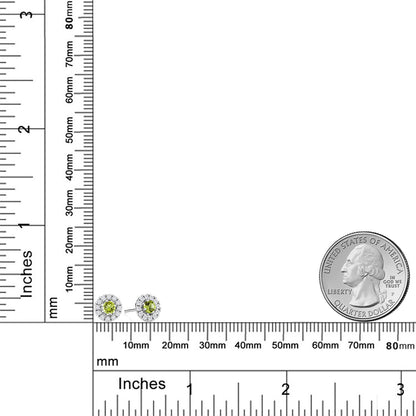 0.7カラット 天然石 ペリドット ピアス ラボグロウンダイヤモンド 14金 ホワイトゴールド K14 8月 誕生石