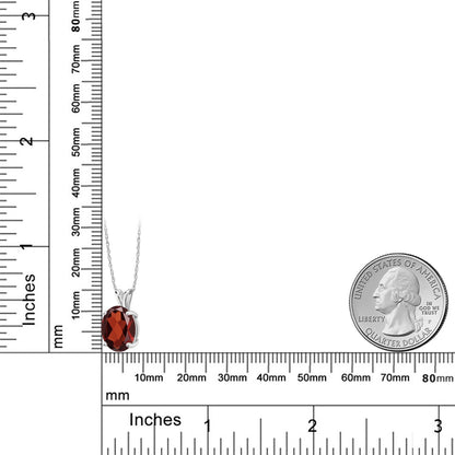 3.65カラット 天然 ガーネット ネックレス 14金 ホワイトゴールド K14 1月 誕生石