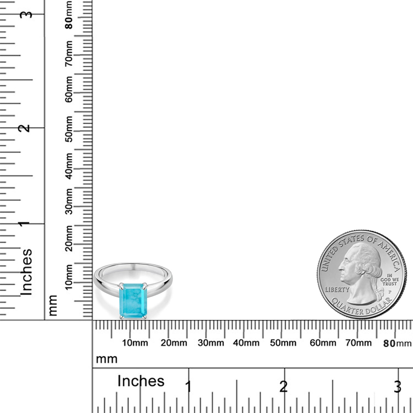 1.8カラット 天然石 ターコイズ リング 指輪 10金 ホワイトゴールド K10 12月 誕生石