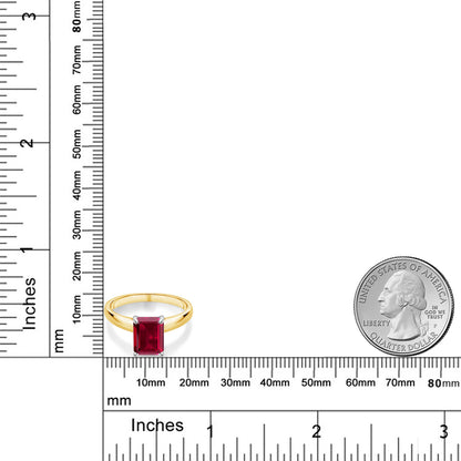 2.8カラット  シンセティック ルビー リング 指輪   10金 ツートンゴールド K10  7月 誕生石