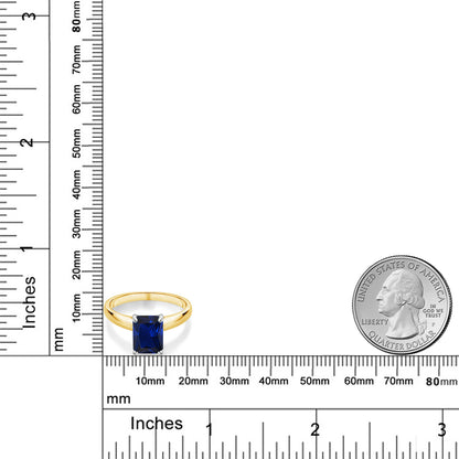 2.7カラット  シンセティック サファイア リング 指輪   10金 ツートンゴールド K10  9月 誕生石