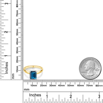 2.71カラット  天然 ロンドンブルートパーズ リング 指輪   10金 ツートンゴールド K10  11月 誕生石